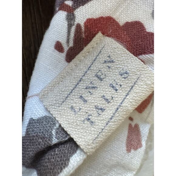 Linen Tales Tablecloth 80x55” Floral Farmhouse Cottage 100% Linen Lithuania - Picture 4 of 7